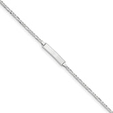 14K WG Figaro Link ID Bracelet